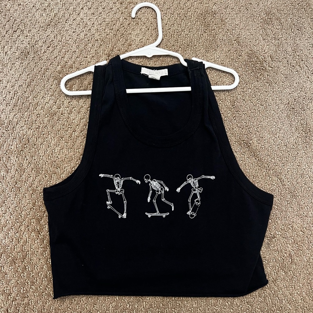 black skateboard muscle tank